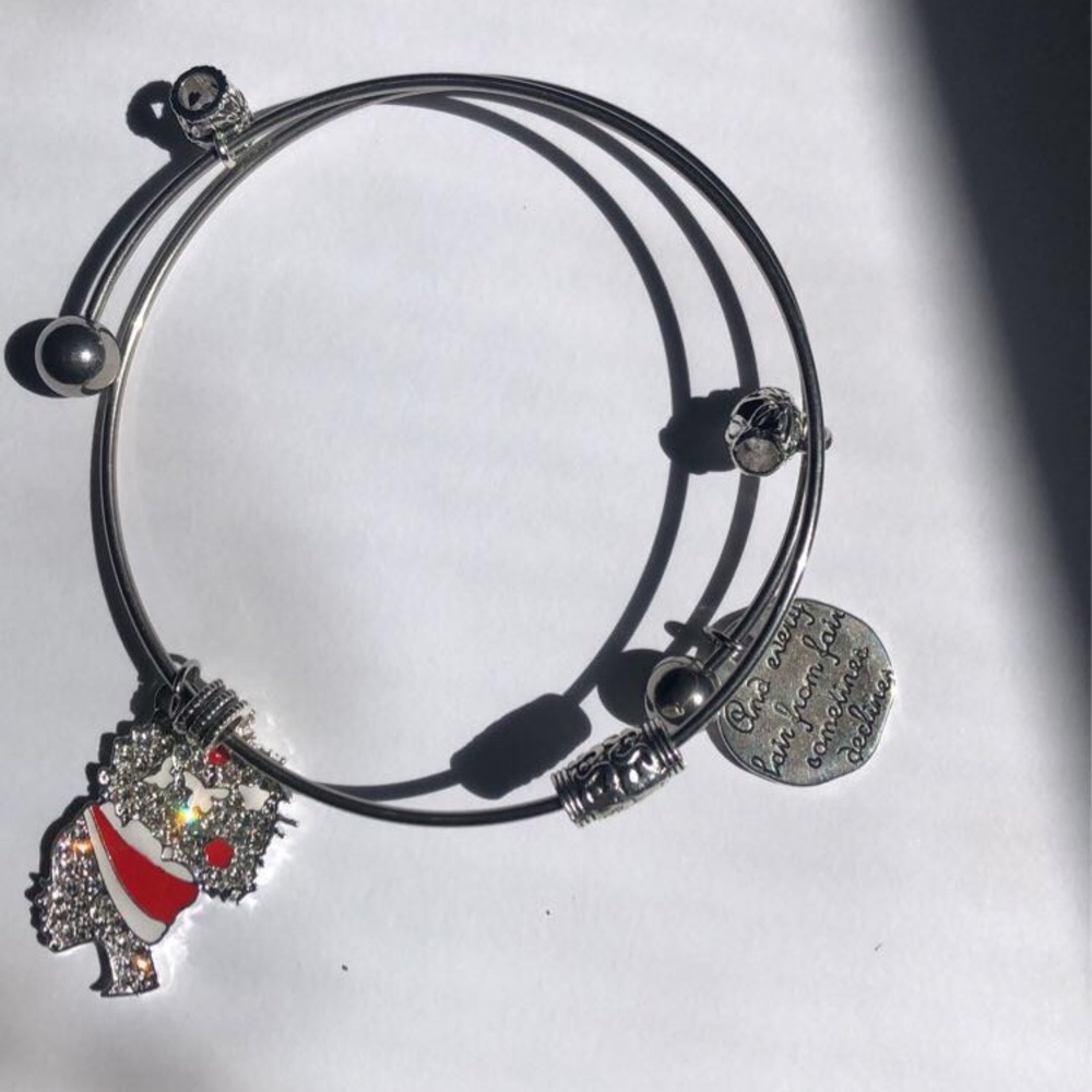 Wire bangle charm bracelet